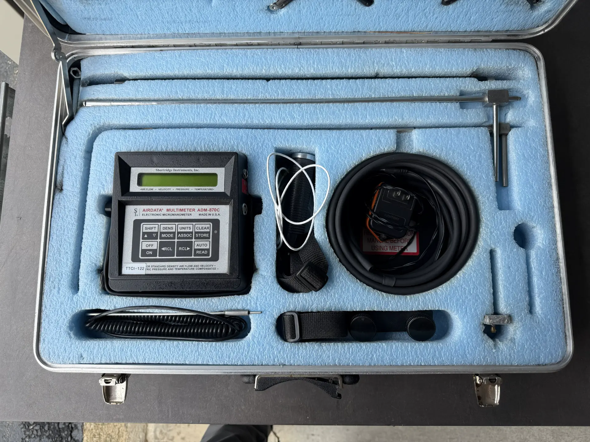 Shortridge AirData meter and probes in its case